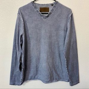 Comstock & Co Distressed Rolled Hem Long Sleeve M